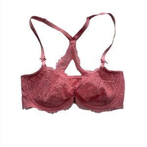 Victoria's Secret 34D Pink Dream Angels Push Up No Padding Underwire Lace